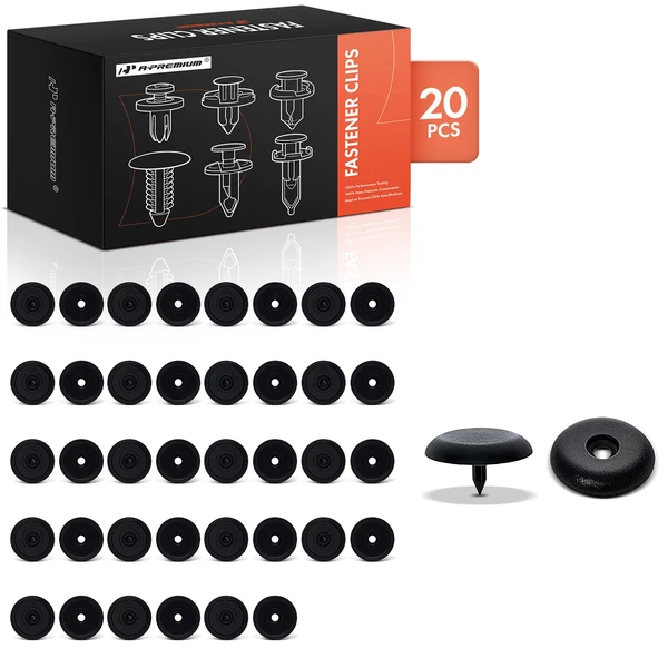 20 Pcs Nylon Black Seat Belt Stop Button Retainer Clip A-Premium APRCF3378