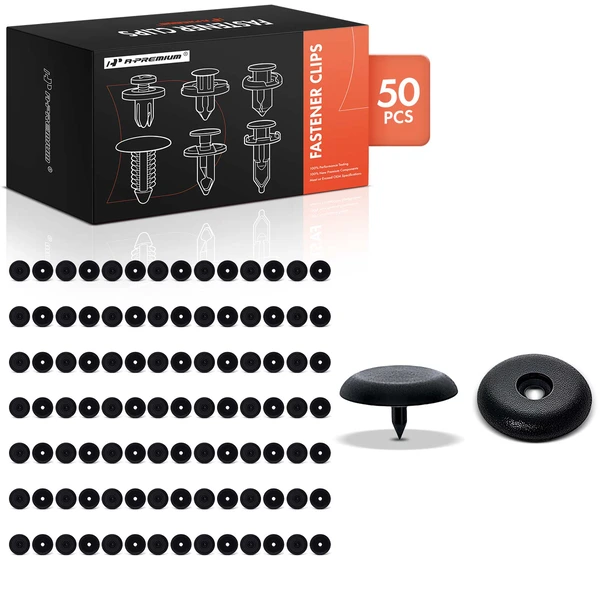 50 Pcs Nylon Black Seat Belt Stop Button A-Premium APRCF3380