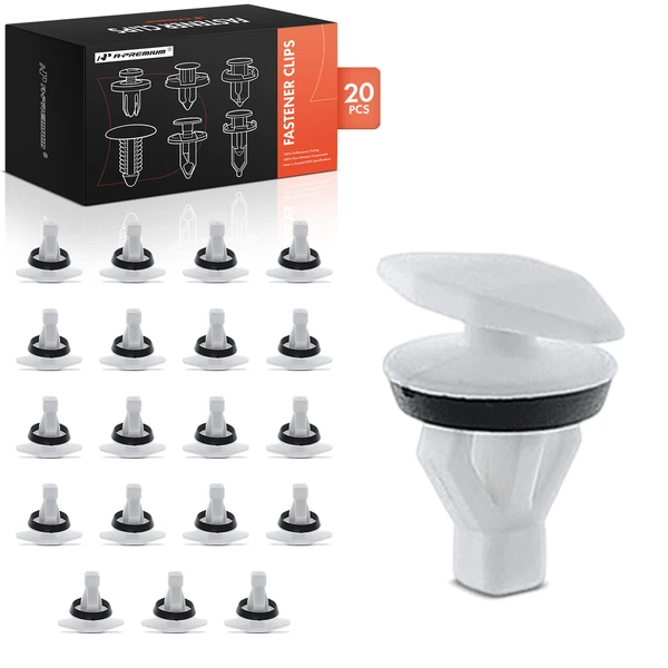 20 Pcs 6mm Nylon White Door Weatherstrip Clip A-Premium APRCF3393