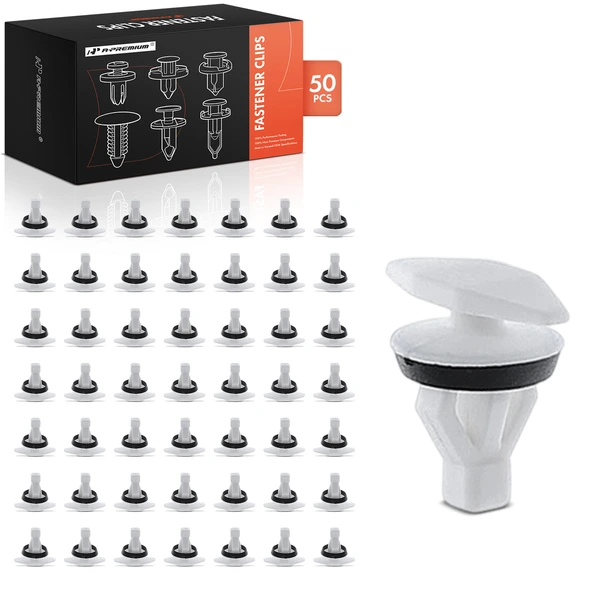 50 Pcs 6mm Nylon White Door Weatherstrip Clip A-Premium APRCF3395