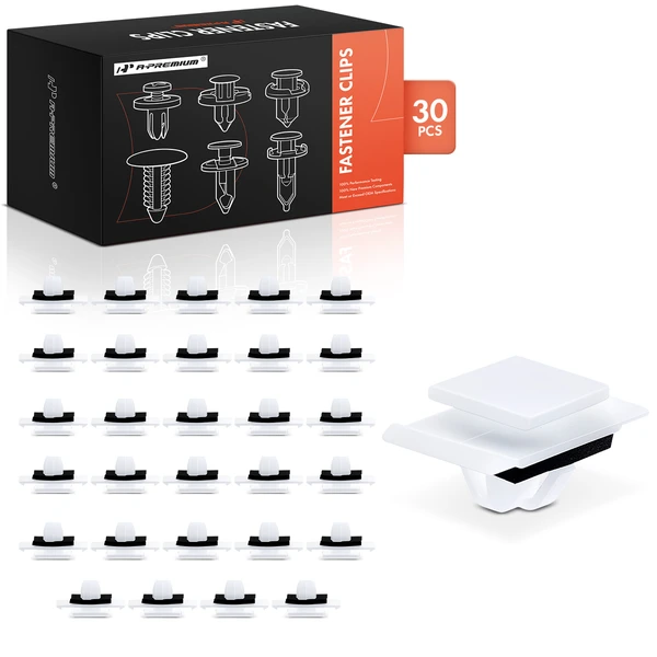 30 Pcs Nylon White Rocker Molding Retainer A-Premium APRCF3406