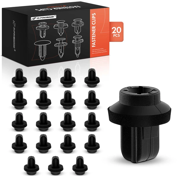 20 Pcs 8mm Nylon Black License Plate Bracket Screw Grommet A-Premium APRCF3417