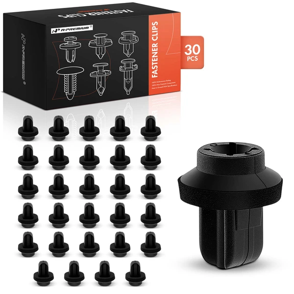 30 Pcs 8mm Nylon Black License Plate Bracket Screw Grommet A-Premium APRCF3418