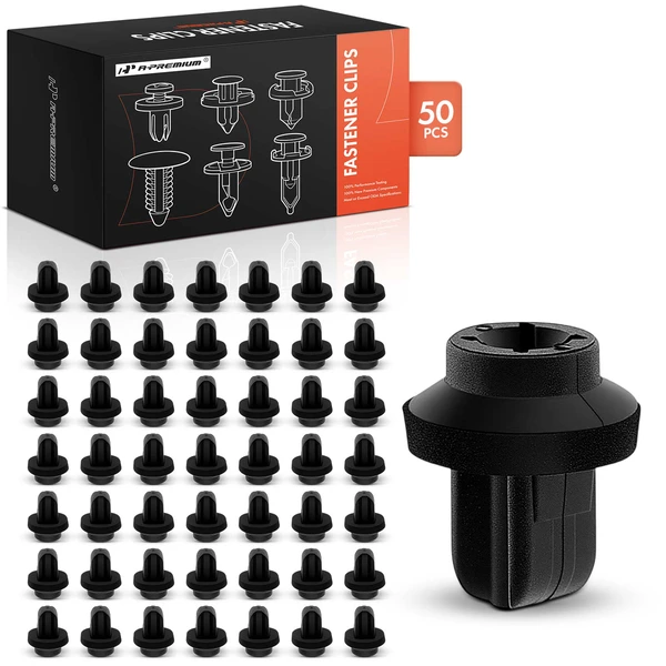 50 Pcs 8mm Nylon Black License Plate Bracket Screw Grommet A-Premium APRCF3419