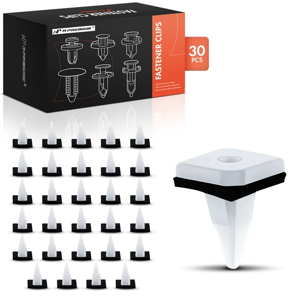 30 Pcs 8 x 10mm Nylon White Rocker Molding Grommet A-Premium APRCF3421