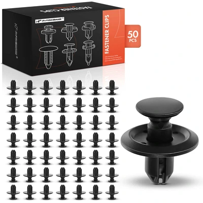 50 Pcs 8mm Nylon Fender Apron Push Type Retainer Clips