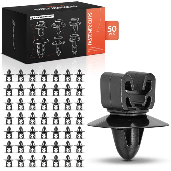 2013-2022 Buick Encore 50 Pcs 8mm Nylon Black Hood Cable Clip A-Premium APRCF3479