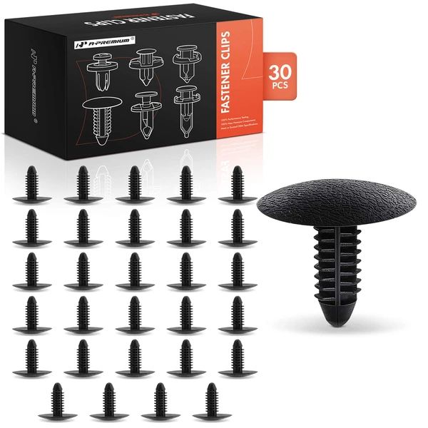 2007-2013 Chevrolet Silverado 1500 30 Pcs Black Trim Panel & Hood Insulation Retainer A-Premium APRCF3484