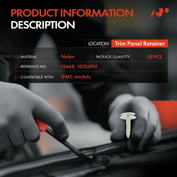 50 Pcs Nylon White Trim Panel Retainer A-Premium APRCF3512