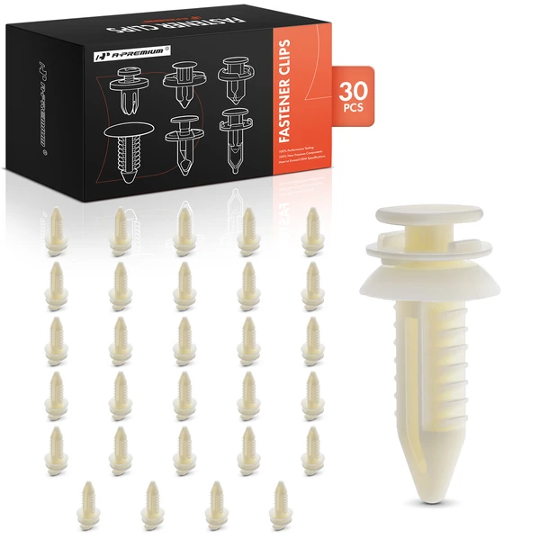 30 Pcs Nylon White Door Trim Panel Retainer A-Premium APRCF3515