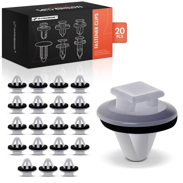 20 Pcs 8mm Nylon White Molding Clip A-Premium APRCF3523