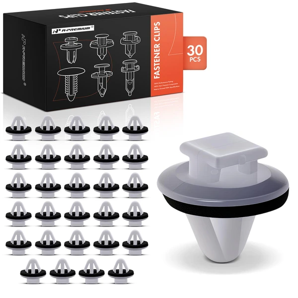 30 Pcs Nylon White Molding Clip A-Premium APRCF3524