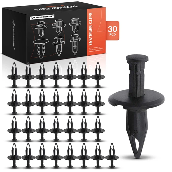 2001-2010 Chevrolet Malibu 30 Pcs 12.7mm Nylon Black Bumper Fascia Retainer Clip A-Premium APRCF2971