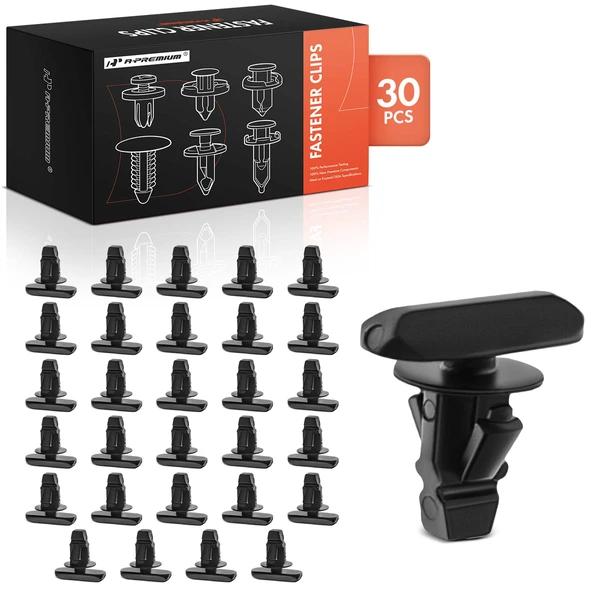 30 Pcs 5mm Nylon Black Weatherstrip Retainer Clip A-Premium APRCF3001