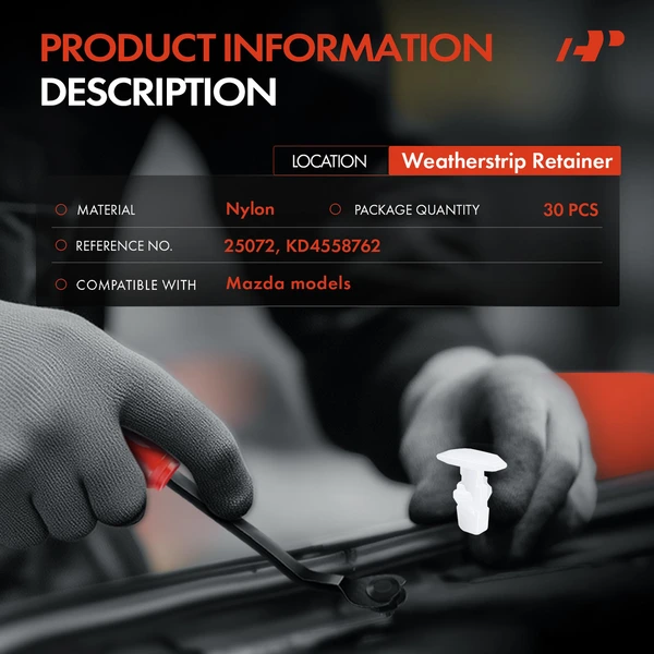 30 Pcs 5mm Nylon White Weatherstrip Retainer Clip A-Premium APRCF3019