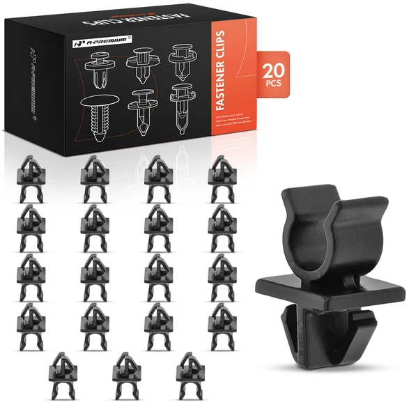 20 Pcs 9 x 12mm Nylon Black Hood Prop Rod Clip A-Premium APRCF3021
