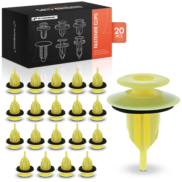 20 Pcs Nylon Yellow Rocker Molding Retainer A-Premium APRCF3036