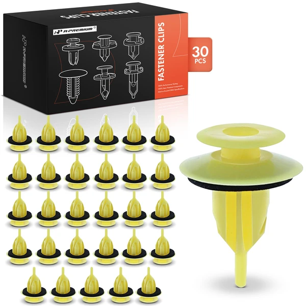 30 Pcs Nylon Yellow Rocker Molding Retainer A-Premium APRCF3037