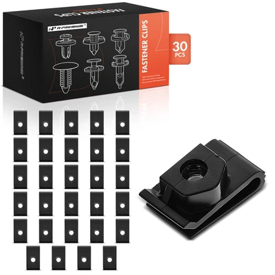 30 Pcs M6-1.0 Nylon License Plate Bracket U-Nut Retainer Clip