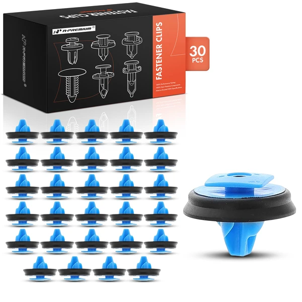 30 Pcs Nylon Blue Fender & Wheel Molding Clip A-Premium APRCF3058