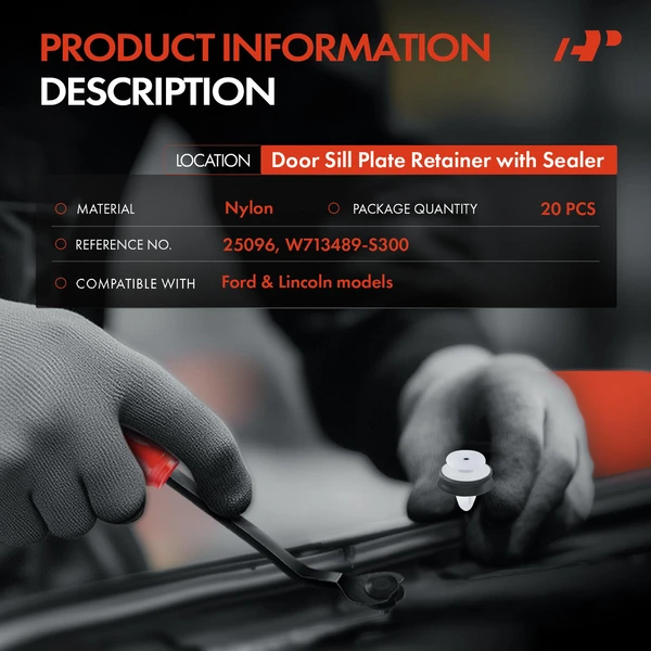20 Pcs Nylon White Door Sill Plate Retainer A-Premium APRCF3060