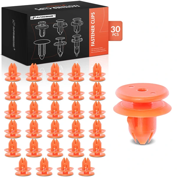 30 Pcs Nylon Orange Fender Flare Retainer A-Premium APRCF3088
