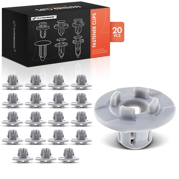 20 Pcs 7mm Nylon Gray Cowl Grille Grommet A-Premium APRCF3090