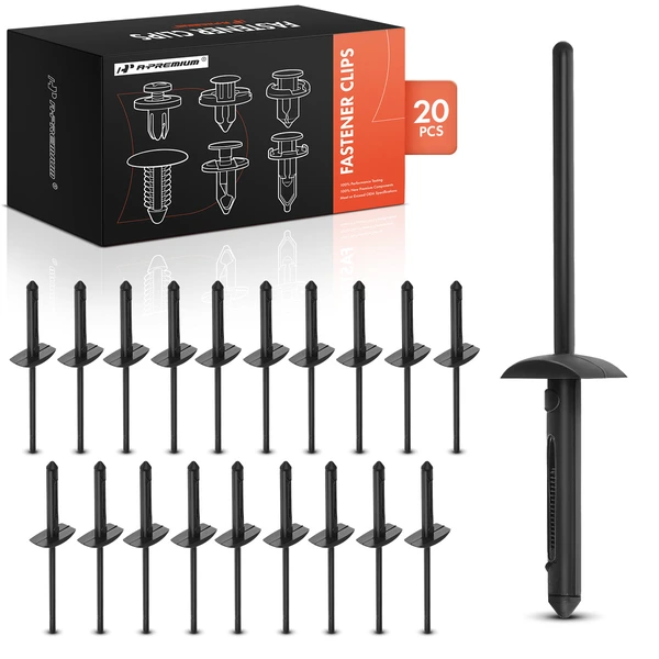 20 Pcs Nylon Black Blind Rivet Retainer Clip A-Premium APRCF3111