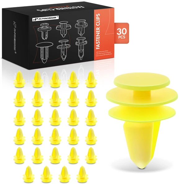 30 Pcs Nylon Yellow Interior Trim Retainer A-Premium APRCF3118