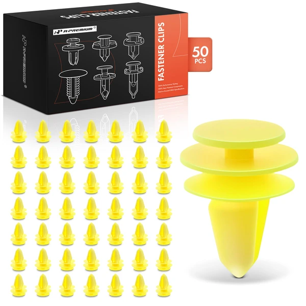 50 Pcs Nylon Yellow Interior Trim Retainer A-Premium APRCF3119