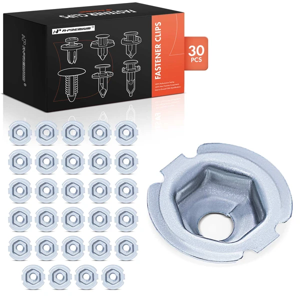 2020-2022 Volkswagen Passat 30 Pcs Zinc Silver Bumper Bracket Retainer Clip A-Premium APRCF3130