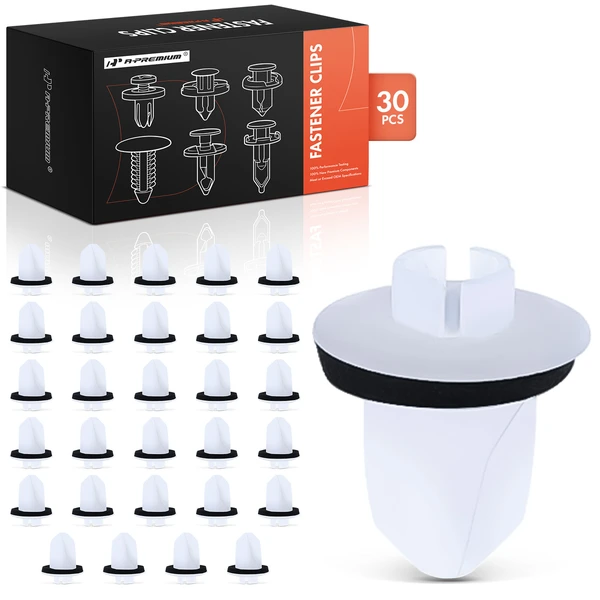 30 Pcs 9mm Nylon White Bumper & Tail Lamp Screw Grommet A-Premium APRCF3148