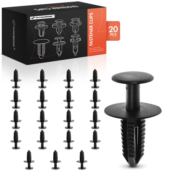 20 Pcs 8.5mm Nylon Dark Gray Interior Trim Panel Retainer A-Premium APRCF3153