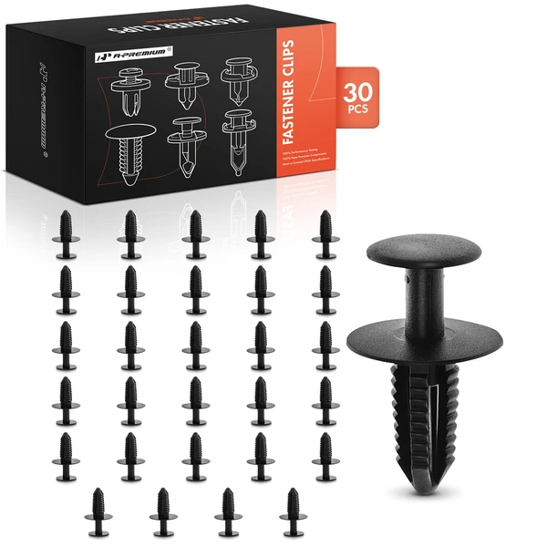 30 Pcs 8.5mm Nylon Dark Gray Interior Trim Panel Retainer A-Premium APRCF3154