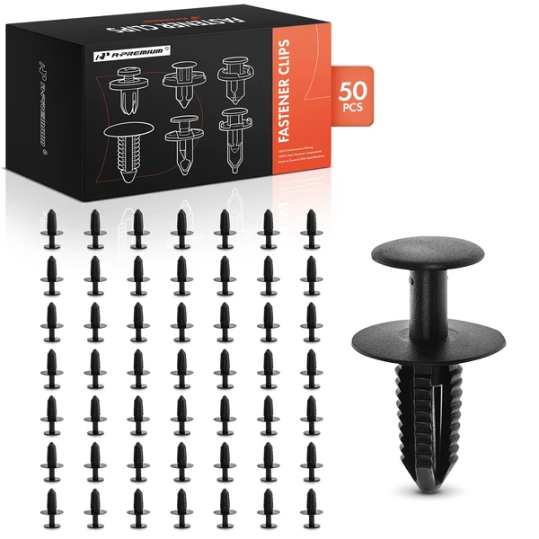 50 Pcs 8.5mm Nylon Dark Gray Interior Trim Panel Retainer A-Premium APRCF3155