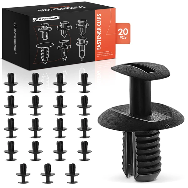 20 Pcs 8.5mm Nylon Black Interior Trim Panel Retainer A-Premium APRCF3156