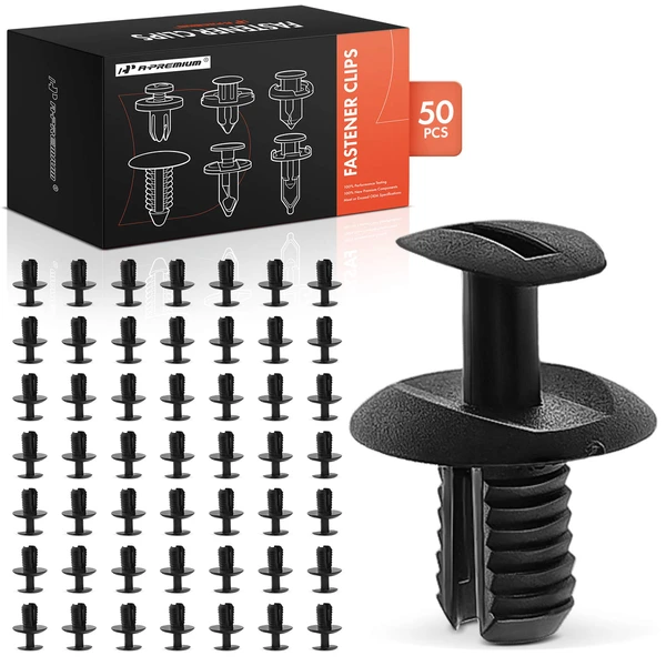 50 Pcs 8.5mm Nylon Black Interior Trim Panel Retainer A-Premium APRCF3158