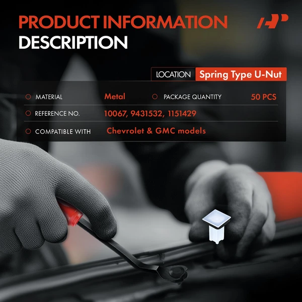 50 Pcs 9mm Nylon White Door Trim Panel Grommet A-Premium APRCF3161