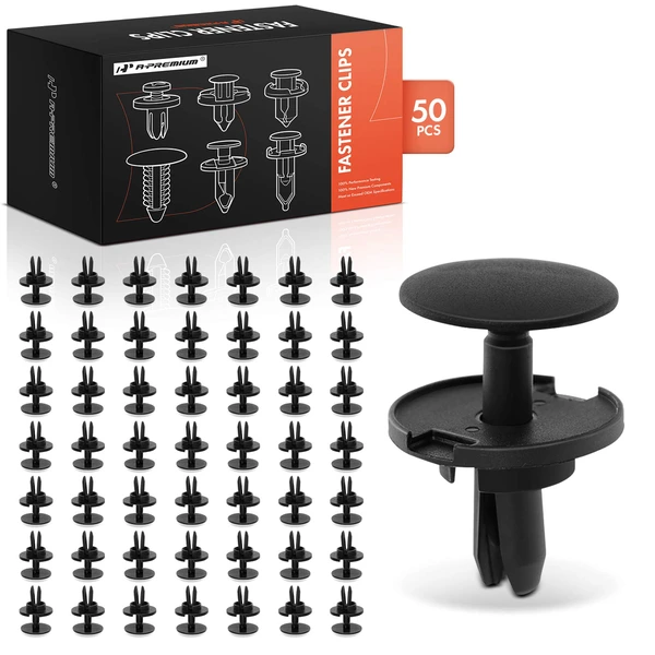 2015-2022 Jeep Renegade 50 Pcs 9mm Nylon Black Grille Retainer A-Premium APRCF3164