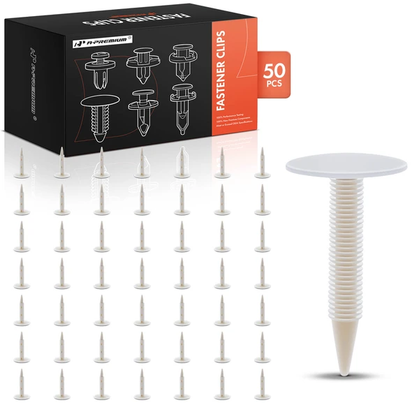 50 Pcs Nylon Gray Bumper Foam Absorber Retainer A-Premium APRCF3167