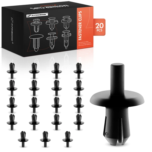 20 Pcs 8mm Nylon Black A-Premium APRCF3174