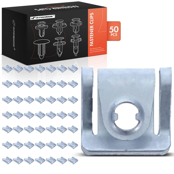 50 Pcs Silver Engine Under Cover Retainer U-Nut A-Premium APRCF3182