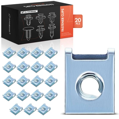 20 Pcs M5 Metal Bumper Wheel Apron U-Nut Retainer Fastener
