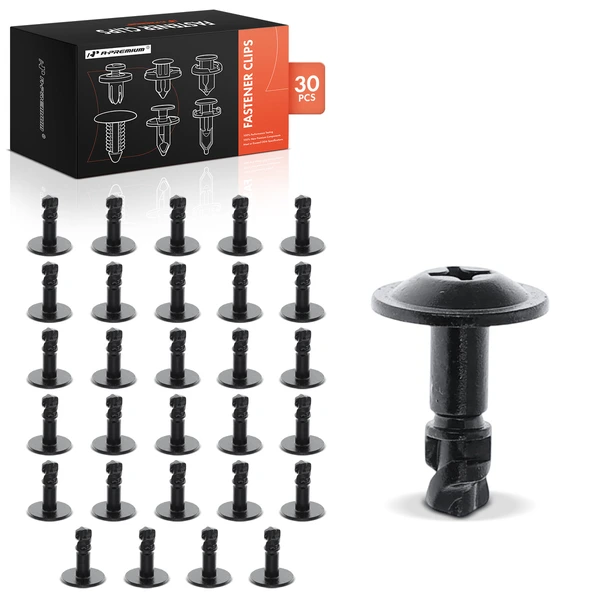 30 Pcs Black Phillips Drive Engine Under Cover Fastener A-Premium APRCF3190