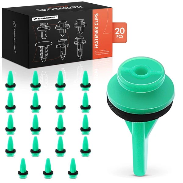 20 Pcs 6mm Nylon Green Pillar Molding Clip A-Premium APRCF3204