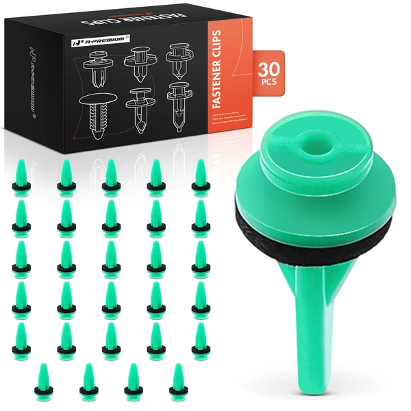 30 Pcs 6mm Nylon Green Pillar Molding Clip A-Premium APRCF3205