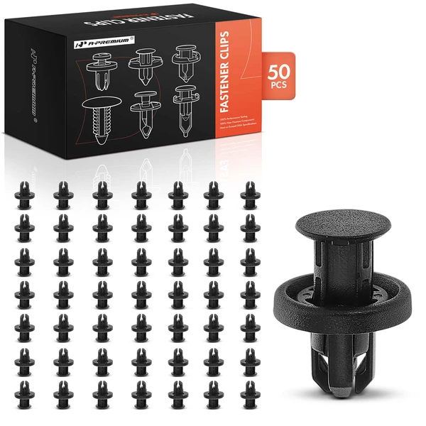 2013 Scion iQ 50 Pcs 10mm Nylon Black Fender Apron & Interior Trim Retainer A-Premium APRCF3209