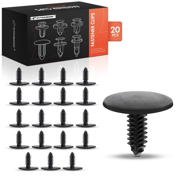 20 Pcs Nylon Black Fascia To Bumper Retainer A-Premium APRCF3237