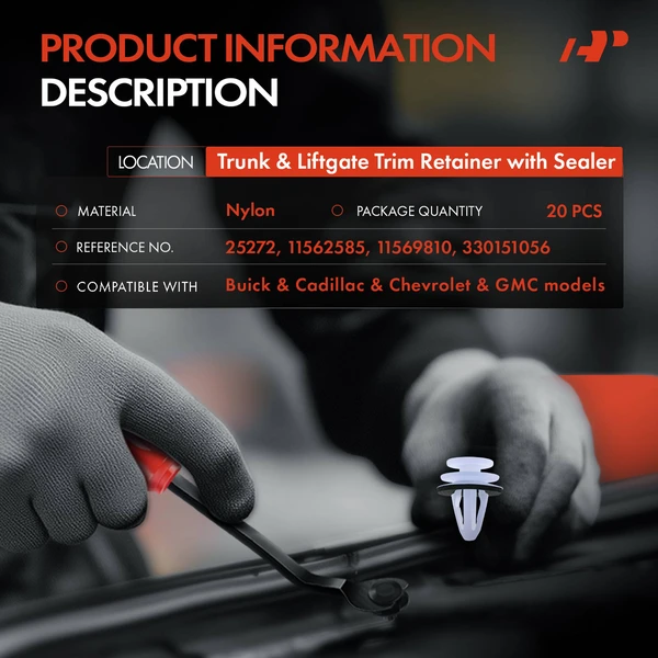 20 Pcs Nylon White Trunk & Liftgate Trim Retainer A-Premium APRCF3240