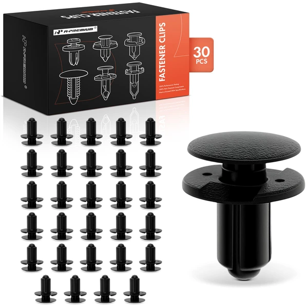 2012-2018 Kia Rio 30 Pcs 8mm Nylon Black Bumper Cover Retainer A-Premium APRCF3259